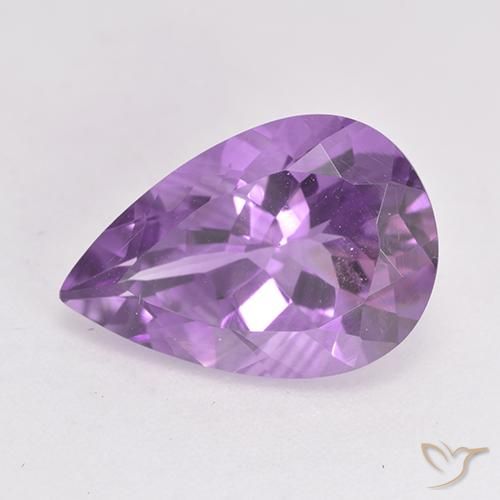 4.77 ct Violet Amethyst Stone, Natural Amethyst in Pear Facet Shape for Sale