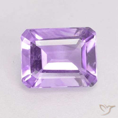 2.04ct Natural Light Pinkish Violet Amethyst, Emerald Cut, VVS-VS
