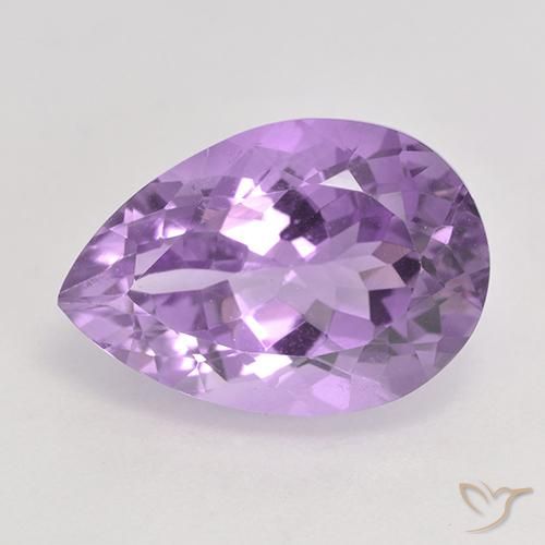 6.41ct Natural Medium Violet Amethyst, Pear Shape, VS