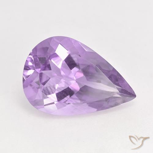 4.32 ct Violet Amethyst Stone, Natural Amethyst in Pear Facet Shape for Sale