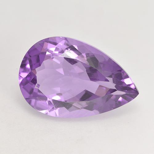 Medium Pinkish Violet Amethyst Edelstein - 5ct Birnen Schliff (ID: 532587)