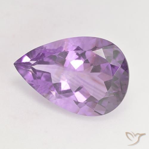 4.78 ct Violet Amethyst Stone, Natural Amethyst in Pear Facet Shape for Sale
