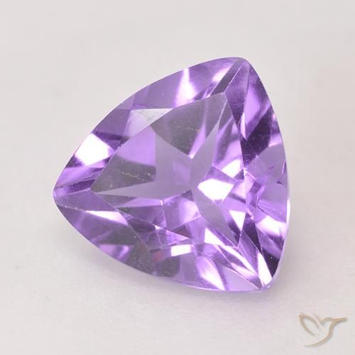 1.62 ct Violet Amethyst Stone, Natural Amethyst in Trillion Facet Shape for Sale
