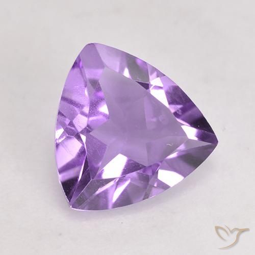 1.51 ct Violet Amethyst Stone, Natural Amethyst in Trillion Facet Shape for Sale