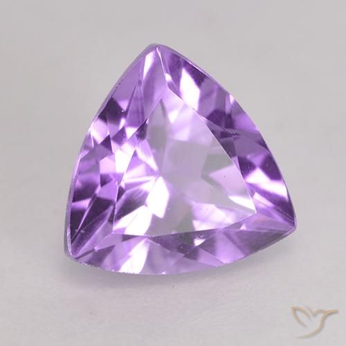 1.66 ct Violet Amethyst Stone, Natural Amethyst in Trillion Facet Shape for Sale