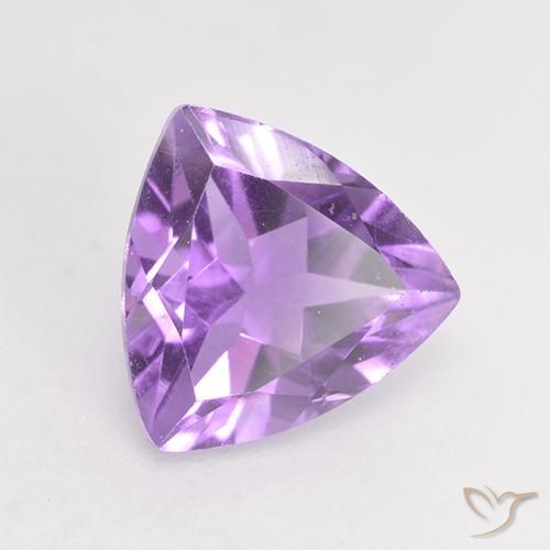 1.52 ct Violet Amethyst Stone, Natural Amethyst in Trillion Facet Shape for Sale