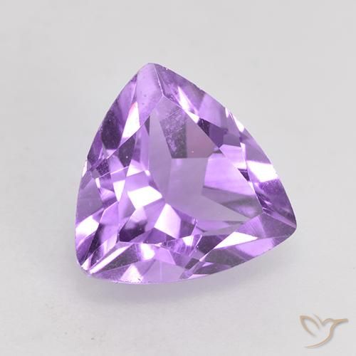1.65 ct Violet Amethyst Stone, Natural Amethyst in Trillion Facet Shape for Sale