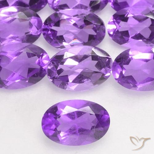 24.13 ctw Violet Amethyst Stones, Natural Amethyst in Oval Facet Shape for Sale