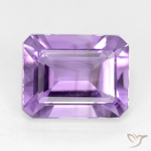 2.09ct Natural Light Violet Amethyst, Emerald Cut, VS