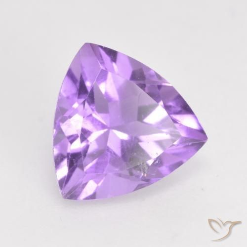 1.63 ct Violet Amethyst Stone, Natural Amethyst in Trillion Facet Shape for Sale
