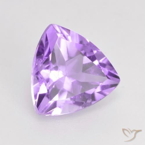 1.69 ct Violet Amethyst Stone, Natural Amethyst in Trillion Facet Shape for Sale