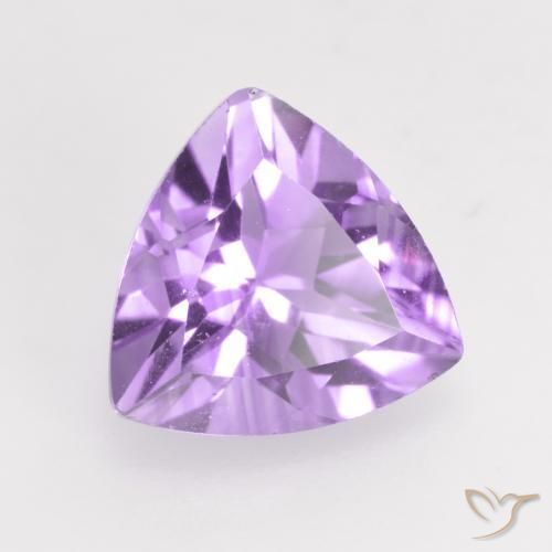 1.58 ct Violet Amethyst Stone, Natural Amethyst in Trillion Facet Shape for Sale