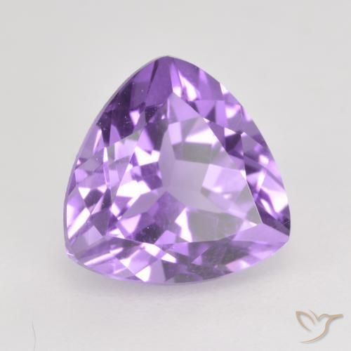 1.86 ct Violet Amethyst Stone, Natural Amethyst in Trillion Facet Shape for Sale