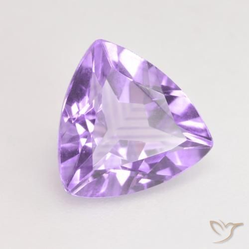 1.44 ct Violet Amethyst Stone, Natural Amethyst in Trillion Facet Shape for Sale