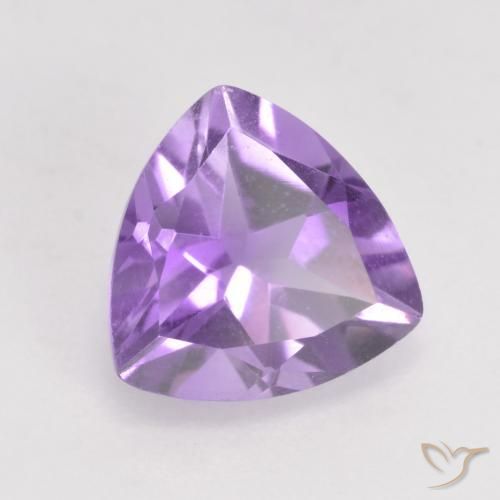 1.56 ct Violet Amethyst Stone, Natural Amethyst in Trillion Facet Shape for Sale