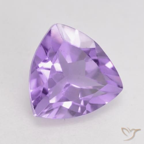1.65 ct Violet Amethyst Stone, Natural Amethyst in Trillion Facet Shape for Sale