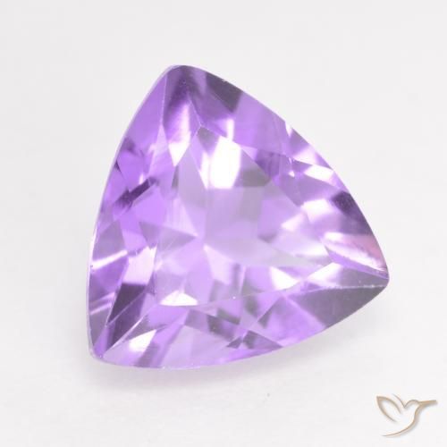 1.64 ct Violet Amethyst Stone, Natural Amethyst in Trillion Facet Shape for Sale