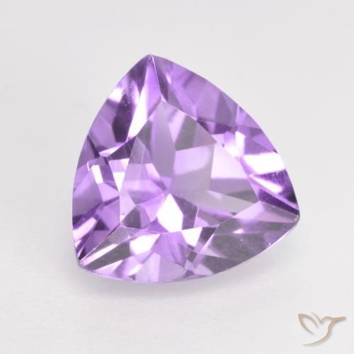 1.67 ct Violet Amethyst Stone, Natural Amethyst in Trillion Facet Shape for Sale
