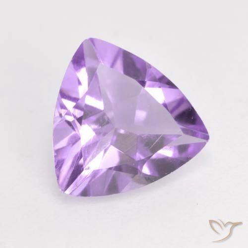 1.35 ct Violet Amethyst Stone, Natural Amethyst in Trillion Facet Shape for Sale
