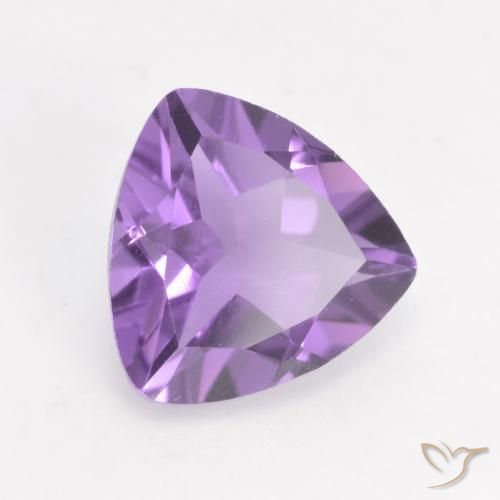 1.44 ct Violet Amethyst Stone, Natural Amethyst in Trillion Facet Shape for Sale