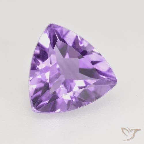 1.45 ct Violet Amethyst Stone, Natural Amethyst in Trillion Facet Shape for Sale