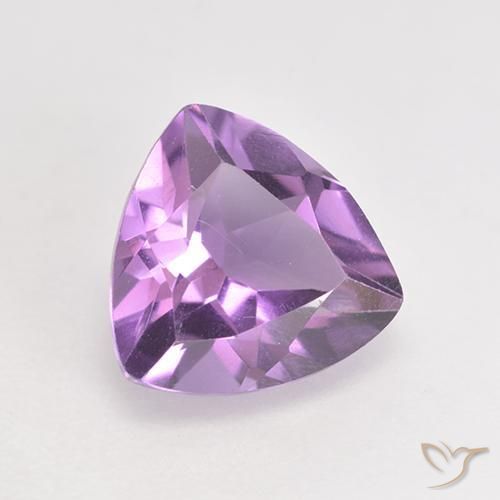 1.61 ct Violet Amethyst Stone, Natural Amethyst in Trillion Facet Shape for Sale
