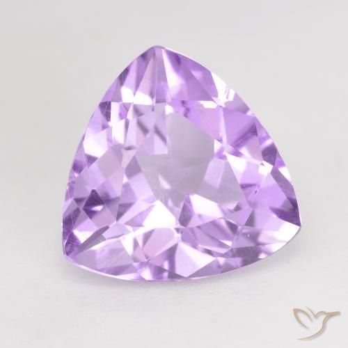 2.58 ct Violet Amethyst Stone, Natural Amethyst in Trillion Facet Shape for Sale