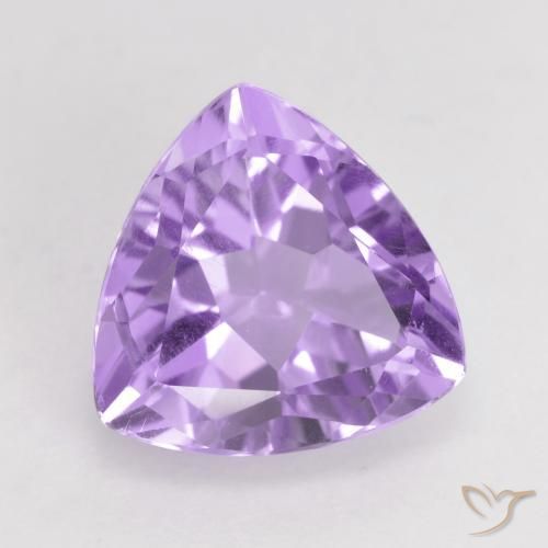 2.89 ct Violet Amethyst Stone, Natural Amethyst in Trillion Facet Shape for Sale