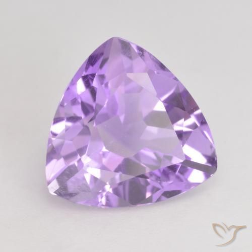 2.74 ct Violet Amethyst Stone, Natural Amethyst in Trillion Facet Shape for Sale