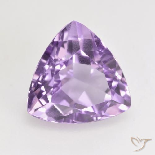 3.07 ct Violet Amethyst Stone, Natural Amethyst in Trillion Facet Shape for Sale