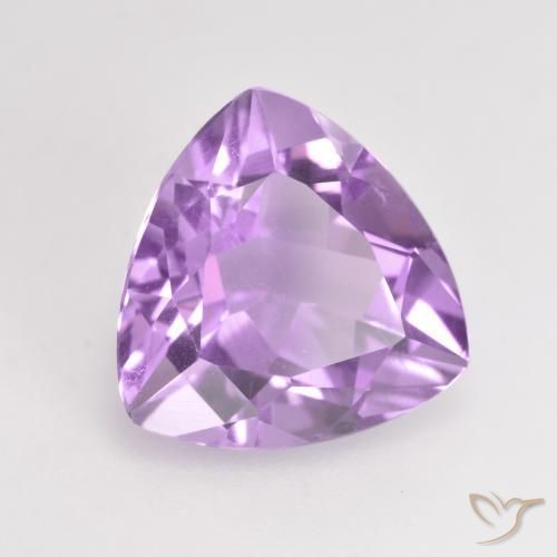 2.89 ct Violet Amethyst Stone, Natural Amethyst in Trillion Facet Shape for Sale