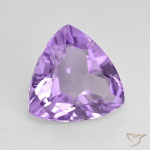 2.60 ct Violet Amethyst Stone, Natural Amethyst in Trillion Facet Shape for Sale