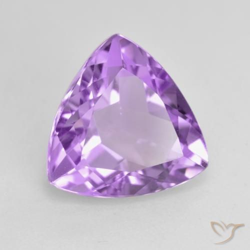 2.79 ct Violet Amethyst Stone, Natural Amethyst in Trillion Facet Shape for Sale