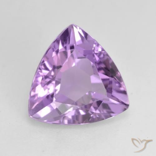 2.70 ct Violet Amethyst Stone, Natural Amethyst in Trillion Facet Shape for Sale