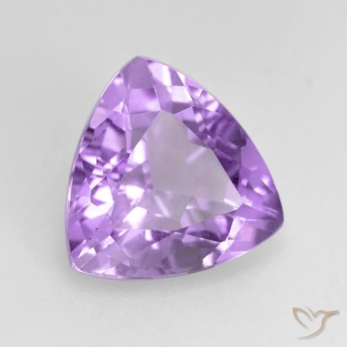 2.94 ct Violet Amethyst Stone, Natural Amethyst in Trillion Facet Shape for Sale