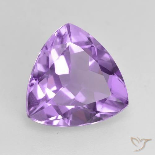 2.60 ct Violet Amethyst Stone, Natural Amethyst in Trillion Facet Shape for Sale