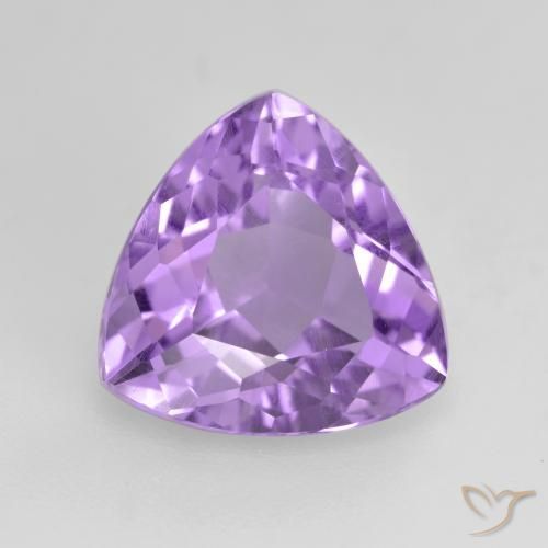 3.00 ct Violet Amethyst Stone, Natural Amethyst in Trillion Facet Shape for Sale