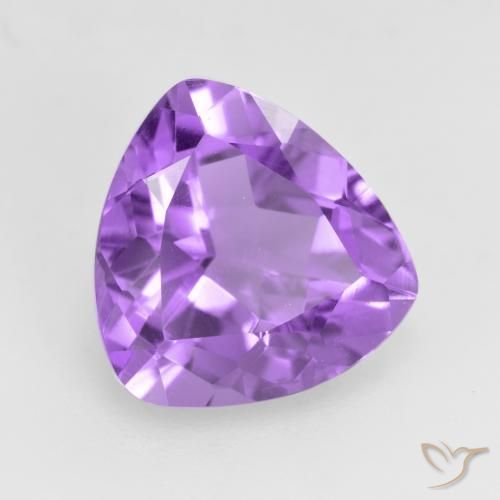 2.79 ct Violet Amethyst Stone, Natural Amethyst in Trillion Facet Shape for Sale