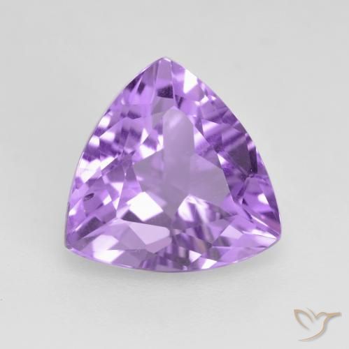 2.65 ct Violet Amethyst Stone, Natural Amethyst in Trillion Facet Shape for Sale