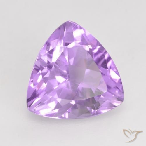 2.87 ct Violet Amethyst Stone, Natural Amethyst in Trillion Facet Shape for Sale