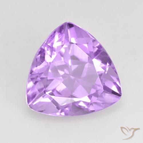 2.91 ct Violet Amethyst Stone, Natural Amethyst in Trillion Facet Shape for Sale