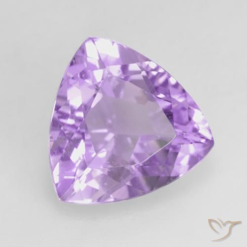 2.94 ct Violet Amethyst Stone, Natural Amethyst in Trillion Facet Shape for Sale