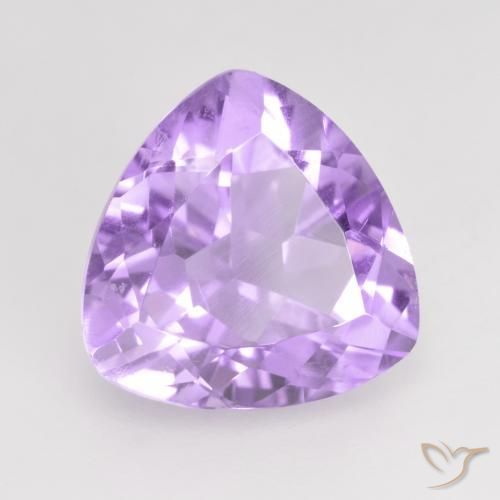 2.97 ct Violet Amethyst Stone, Natural Amethyst in Trillion Facet Shape for Sale