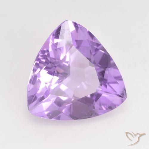 2.59 ct Violet Amethyst Stone, Natural Amethyst in Trillion Facet Shape for Sale