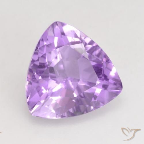 3.07 ct Violet Amethyst Stone, Natural Amethyst in Trillion Facet Shape for Sale