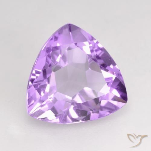 2.90 ct Violet Amethyst Stone, Natural Amethyst in Trillion Facet Shape for Sale