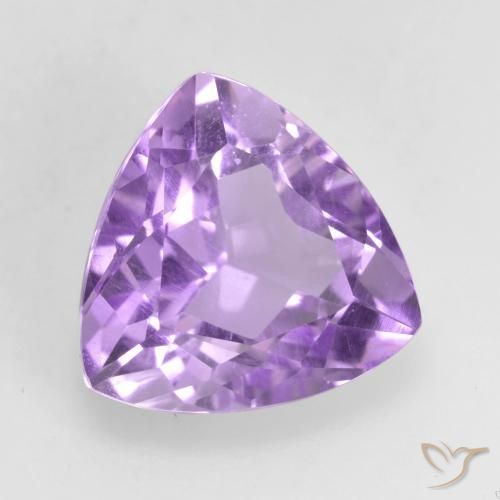 2.94 ct Violet Amethyst Stone, Natural Amethyst in Trillion Facet Shape for Sale