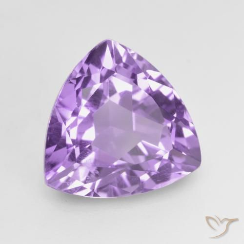 3.02 ct Violet Amethyst Stone, Natural Amethyst in Trillion Facet Shape for Sale