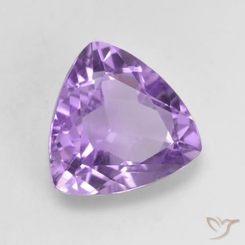 2.68 ct Violet Amethyst Stone, Natural Amethyst in Trillion Facet Shape for Sale