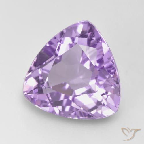3.06 ct Violet Amethyst Stone, Natural Amethyst in Trillion Facet Shape for Sale
